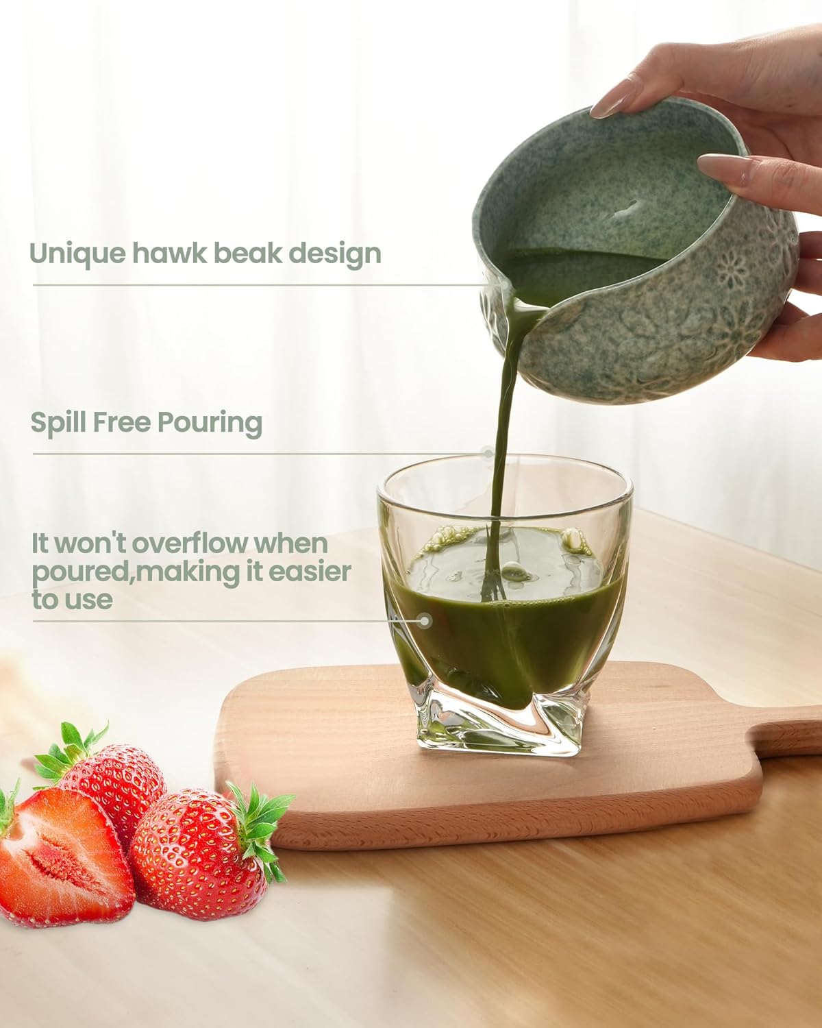 Matcha Whisk Set-7-Piece Ceramic Matcha Kit for Matcha Lovers,Includes 18 oz Matcha Bowl,Bamboo Matcha Whisk & Holder,Bamboo Scoop,Scoop Rest,Sifter,and Tea Towel(Blue)