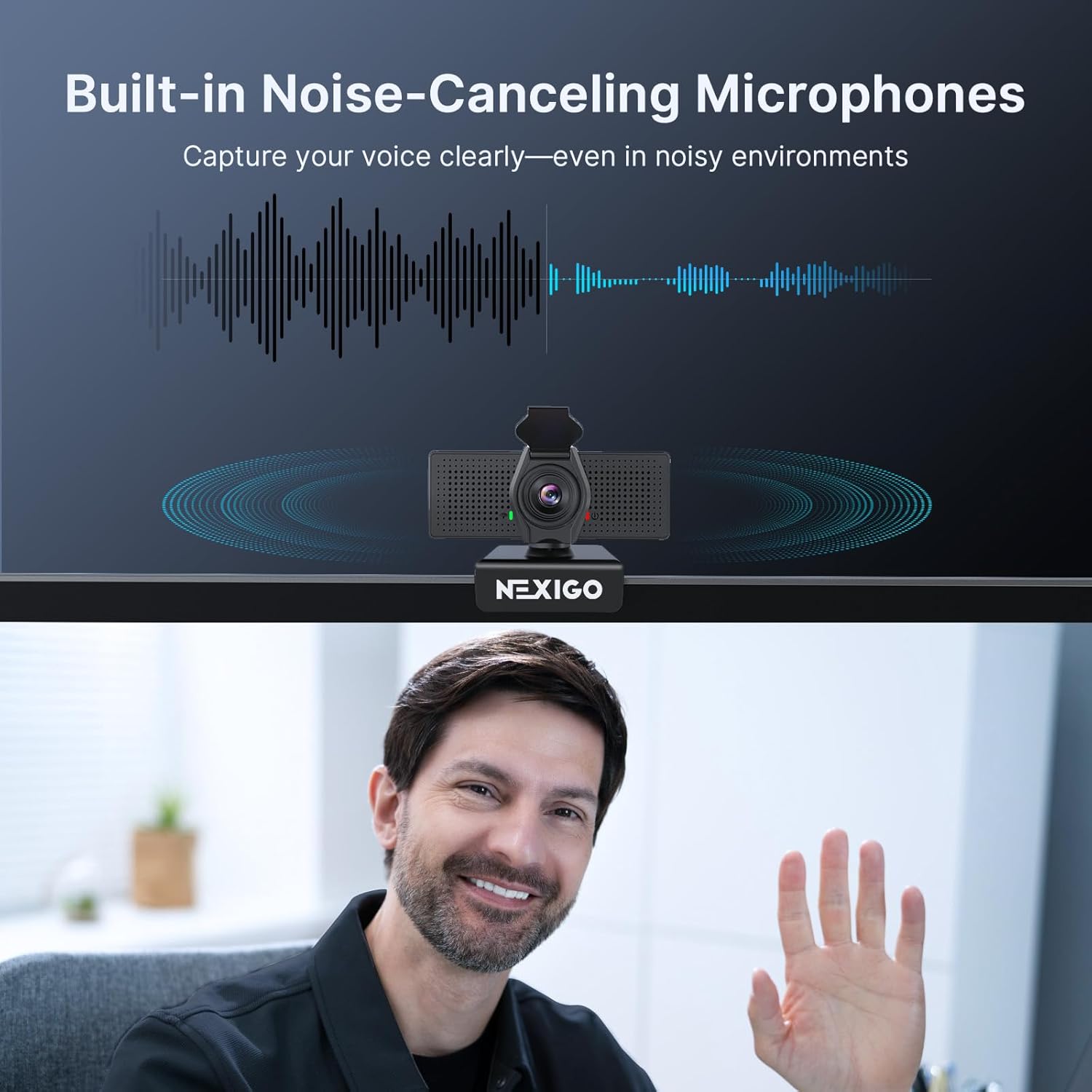 NexiGo N60 Pro 4K Webcam for PC, 4K UHD Sony Sensor, Autofocus, 1080p 60 fps, Noise-Canceling Mics, Privacy Cover, Distortion-Free Lens, 4X Digital Zoom, Works with Switch 2/Zoom/Teams/Google Meet