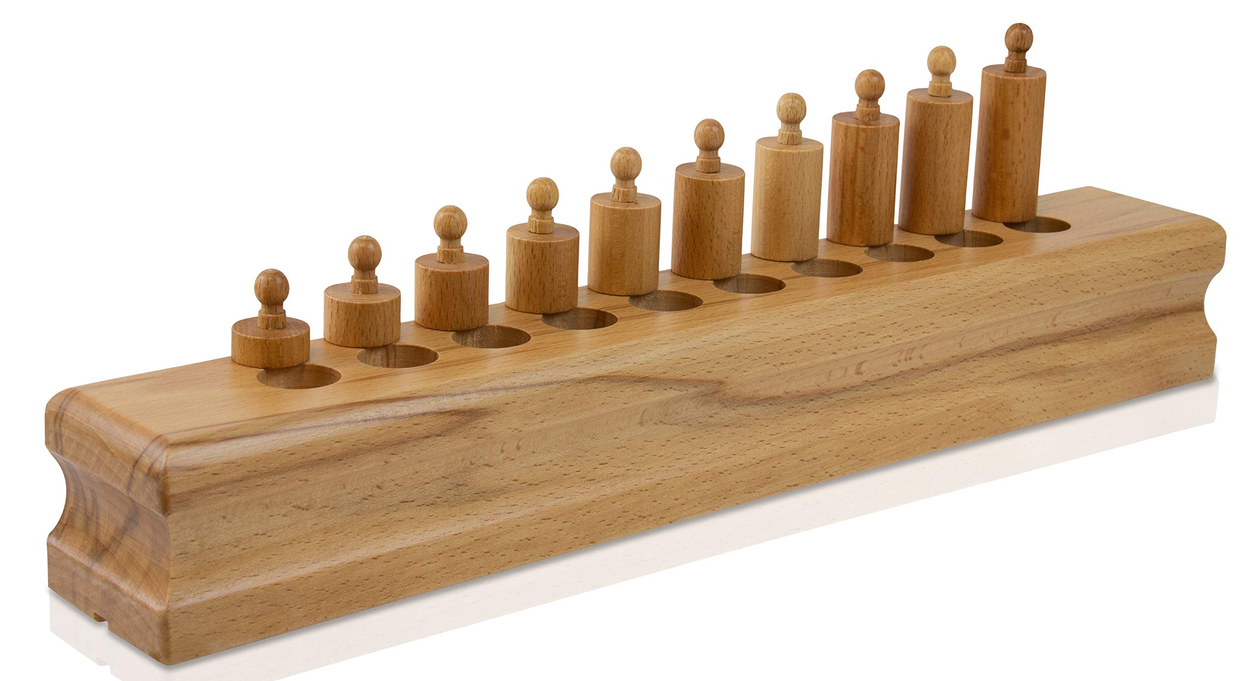 edu fun 91109 Montessori klocki cylindryczne drewno, cylinder, pedagogiczna zabawka edukacyjna od 3 lat o średnicy równej i wysokości, różne drewniane zabawki z litego drewna (wariant 4)
