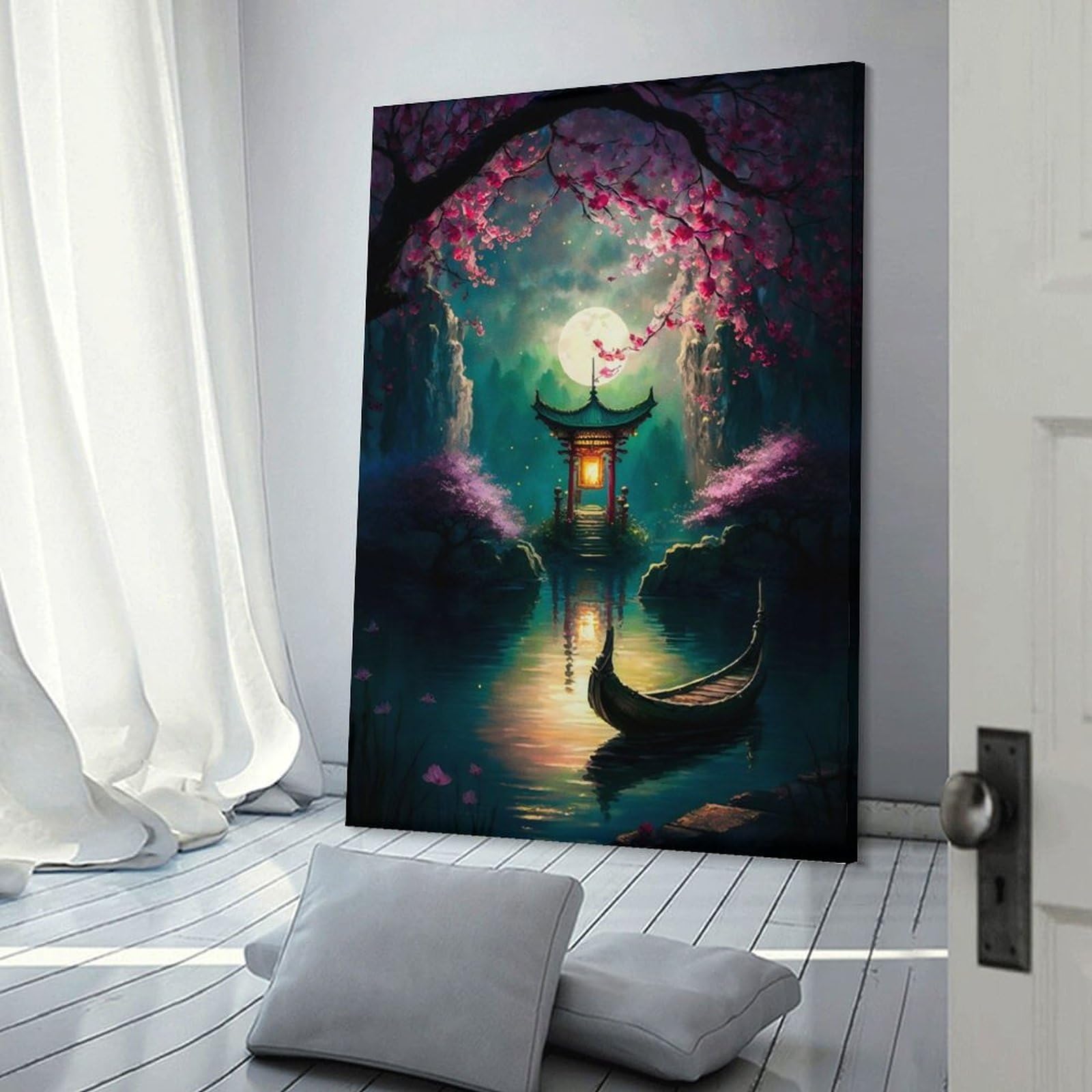 Junmoney The Lake Mystic Wall Decor Canvas Print 24x36inch(60x90cm), for Sofa Walls, Lounge Or Home Corners, Modern Wall Decor for Cosy Interiors