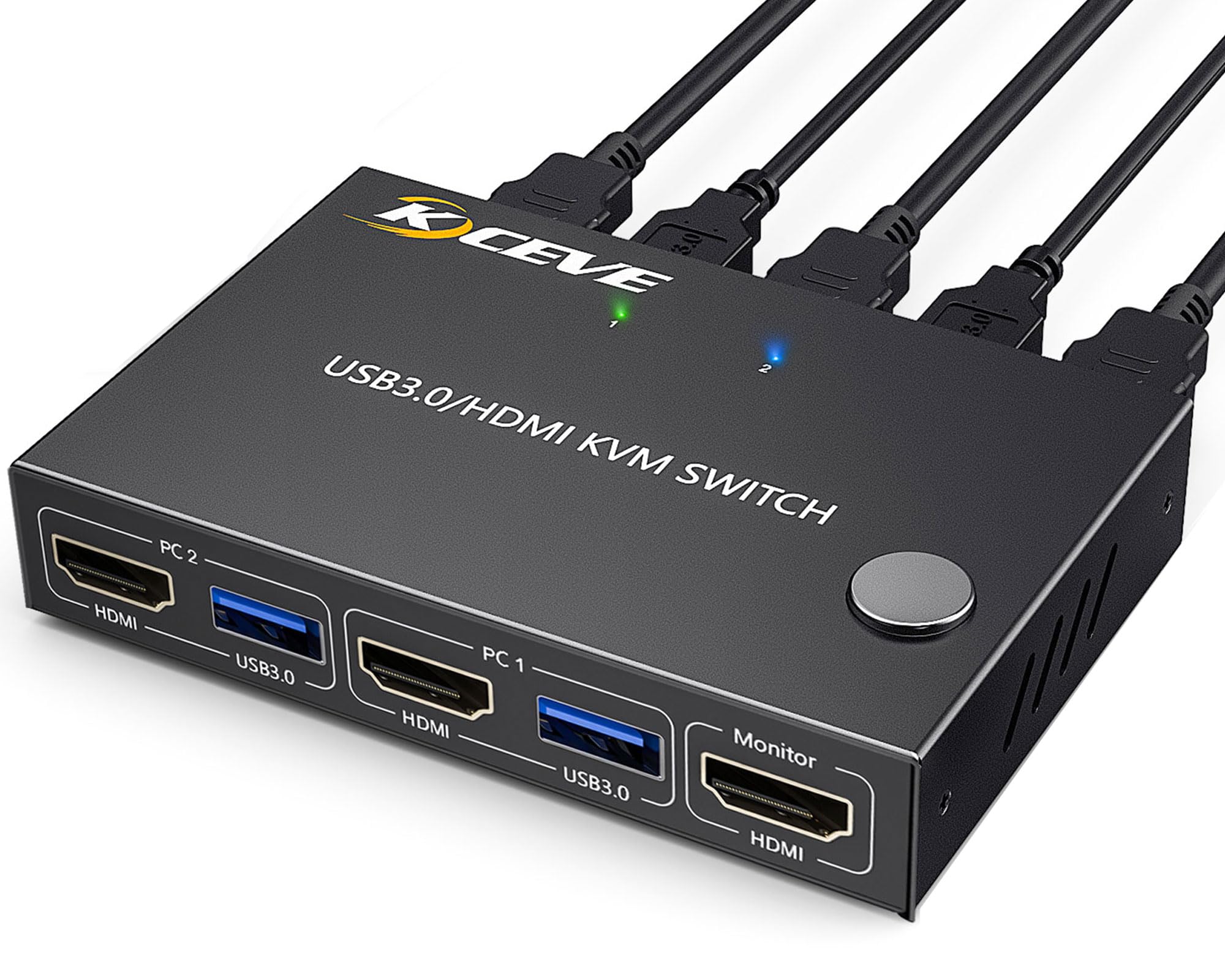 Amazon.com: KCEVE KVM Switch 1 Monitor 2 Computers 4K@60Hz, HDMI