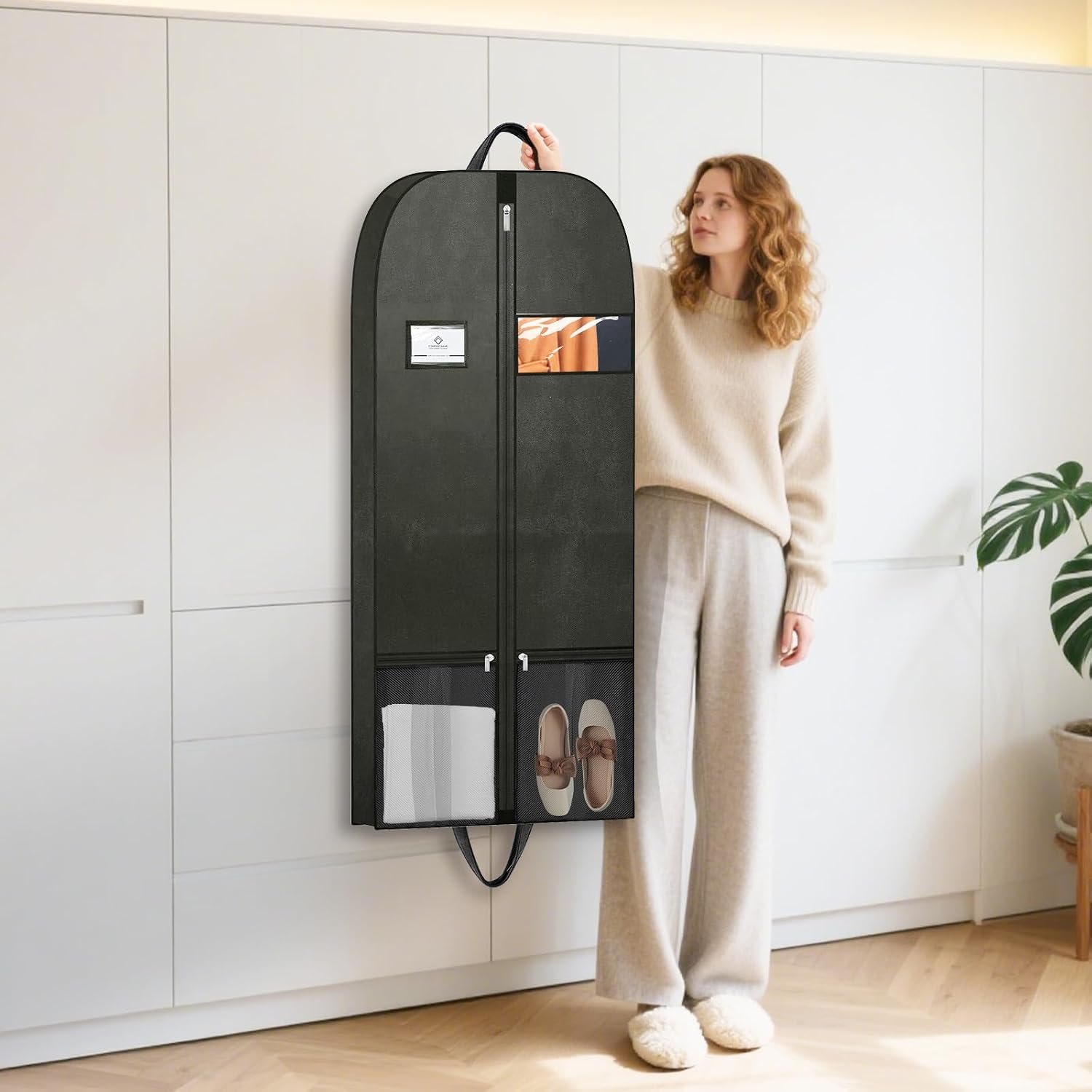 Hanging Clothing Storage Bags for Travel, Large Heavy Duty Breathable Garment Bags with Zipper, Long Dress & Suit Bags for Closet Organization & Moving Protection