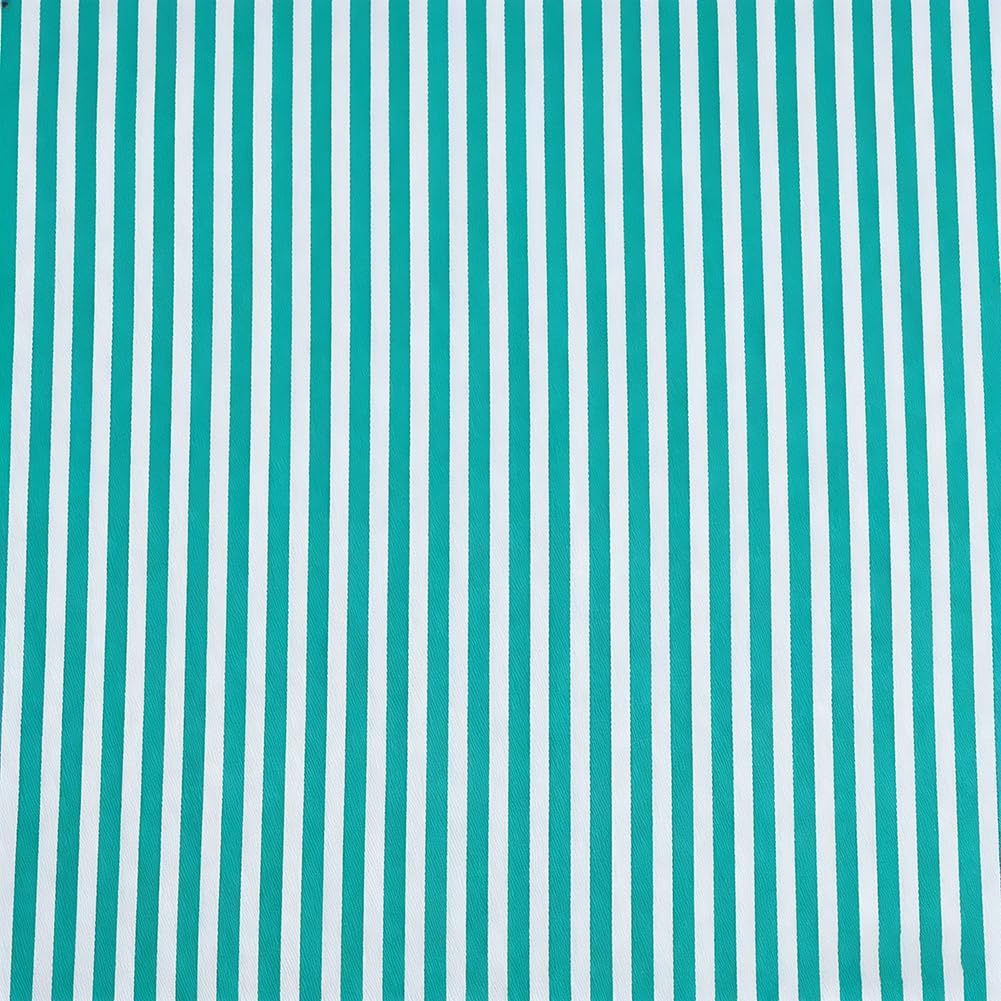 AHANDMAKER 39" x63" Stripes Cotton Fabric Sewing Stripe Pattern Fabric Twill Striped Printed Fabrics Cotton Woven Ticking for Patchwork Table Cloths Pillows Cushions DIY Sewing Supplies, Green