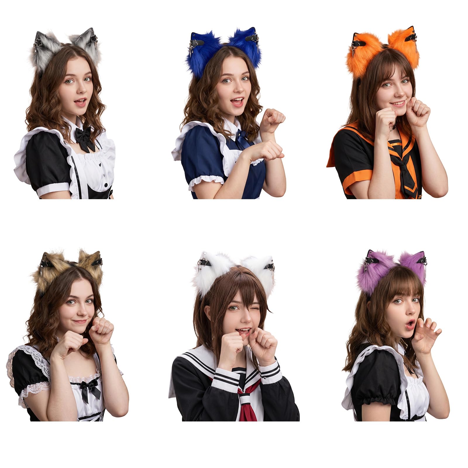 Diadema de orejas de gato en movimiento, cadena de estrella de metal, decoración de orejas de animales eléctricas, recargables, para cosplay, diadema de orejas de animales