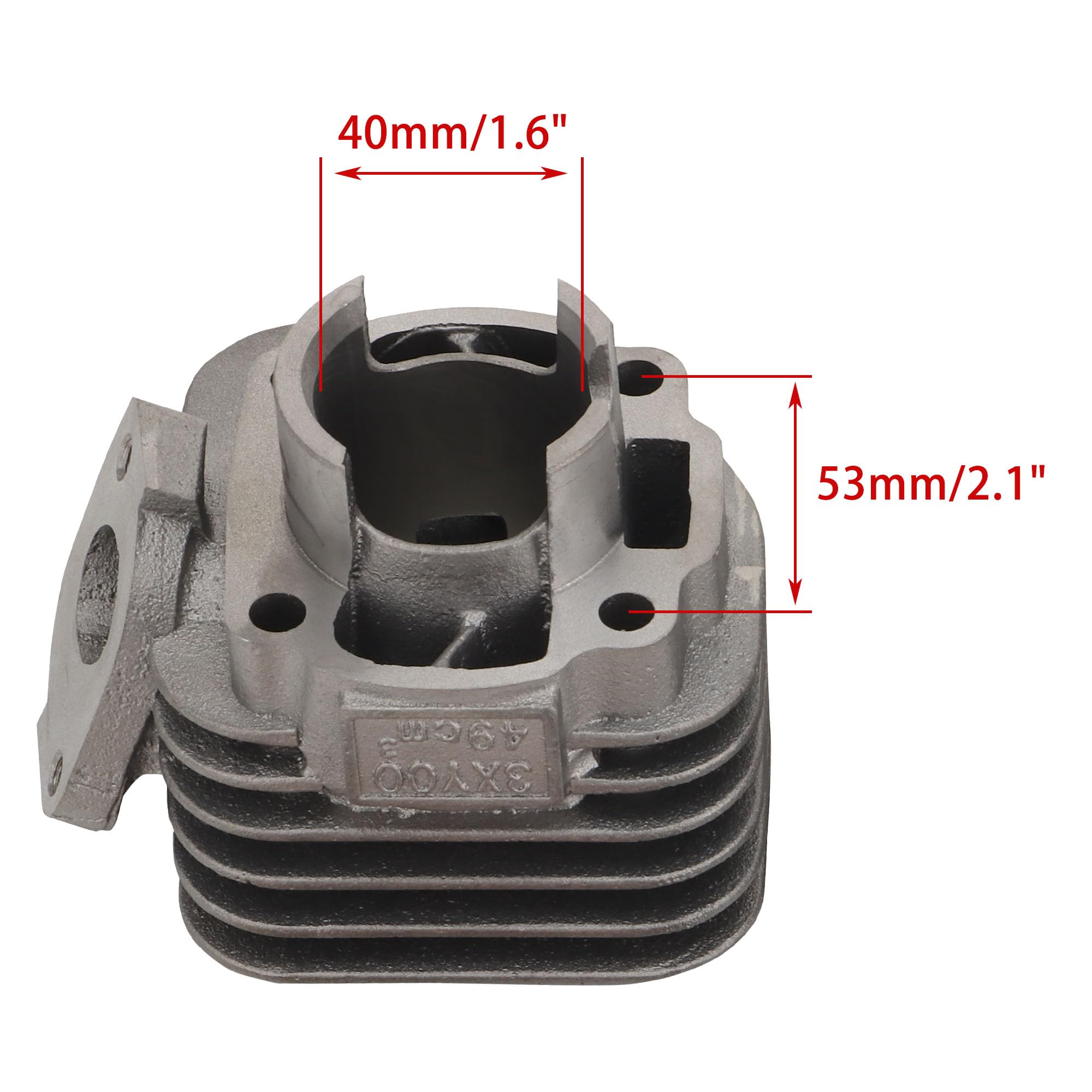 WOOSTAR Juego de anillos de pistón con juntas para cilindro de 40 mm, reemplazo para moto scooter de 2 tiempos Jog 50cc Minarelli 1E40QMB