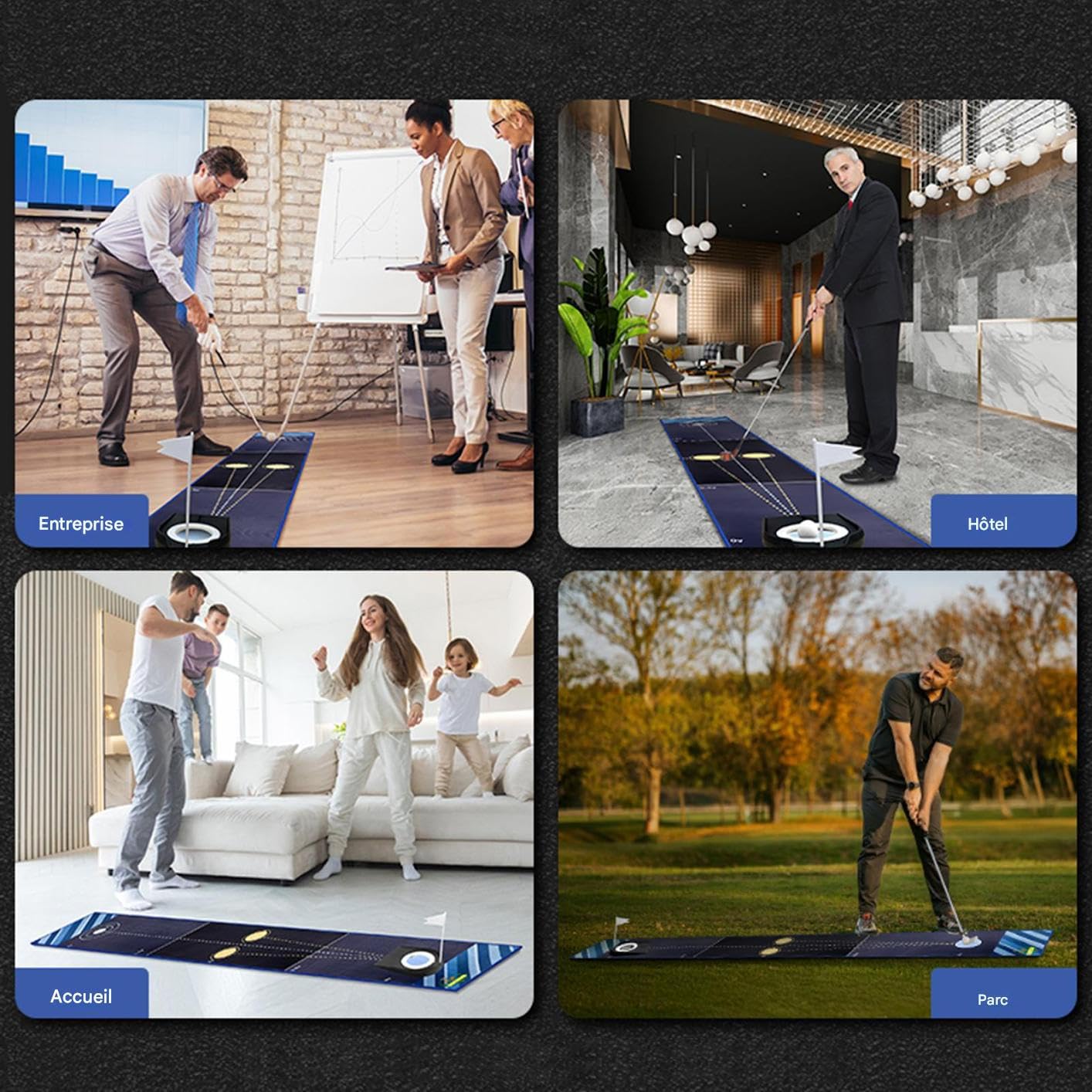 Tapis De Putting pour Intérieur | Tapis De Frappe De Golf D'Intérieur,Simulateur Portable pour Entraînement Détente Maison Hommes