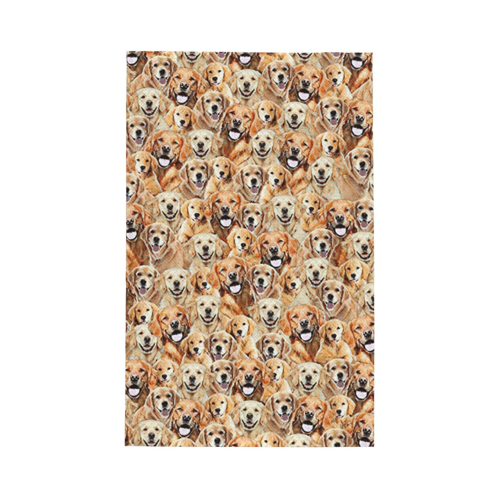 CKGODGF Labrador Retriever Dogs Print Absorbent Waffle Dishcloths,Kitchen Towels With Hanging Loops,Tea Towels.