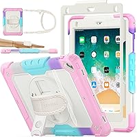 Vista 12 de SEYMAC stock Funda para iPad de 6ª / 5ª Generación Funda/Air 2 / Pro de 9.7 pulgadas, Protección Resistente con Protector de Pantalla, con Soporte