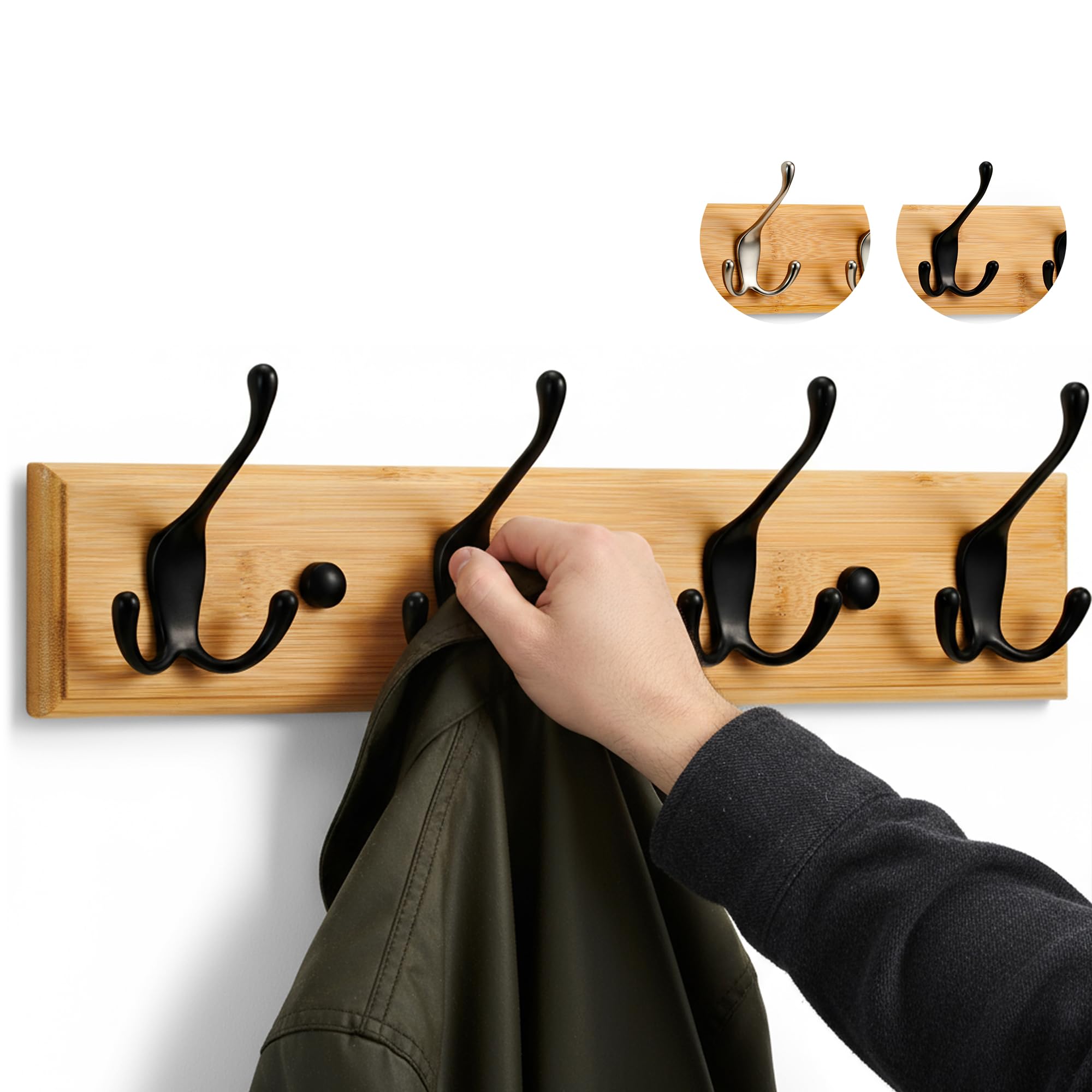 larhn porte manteau mural bois
