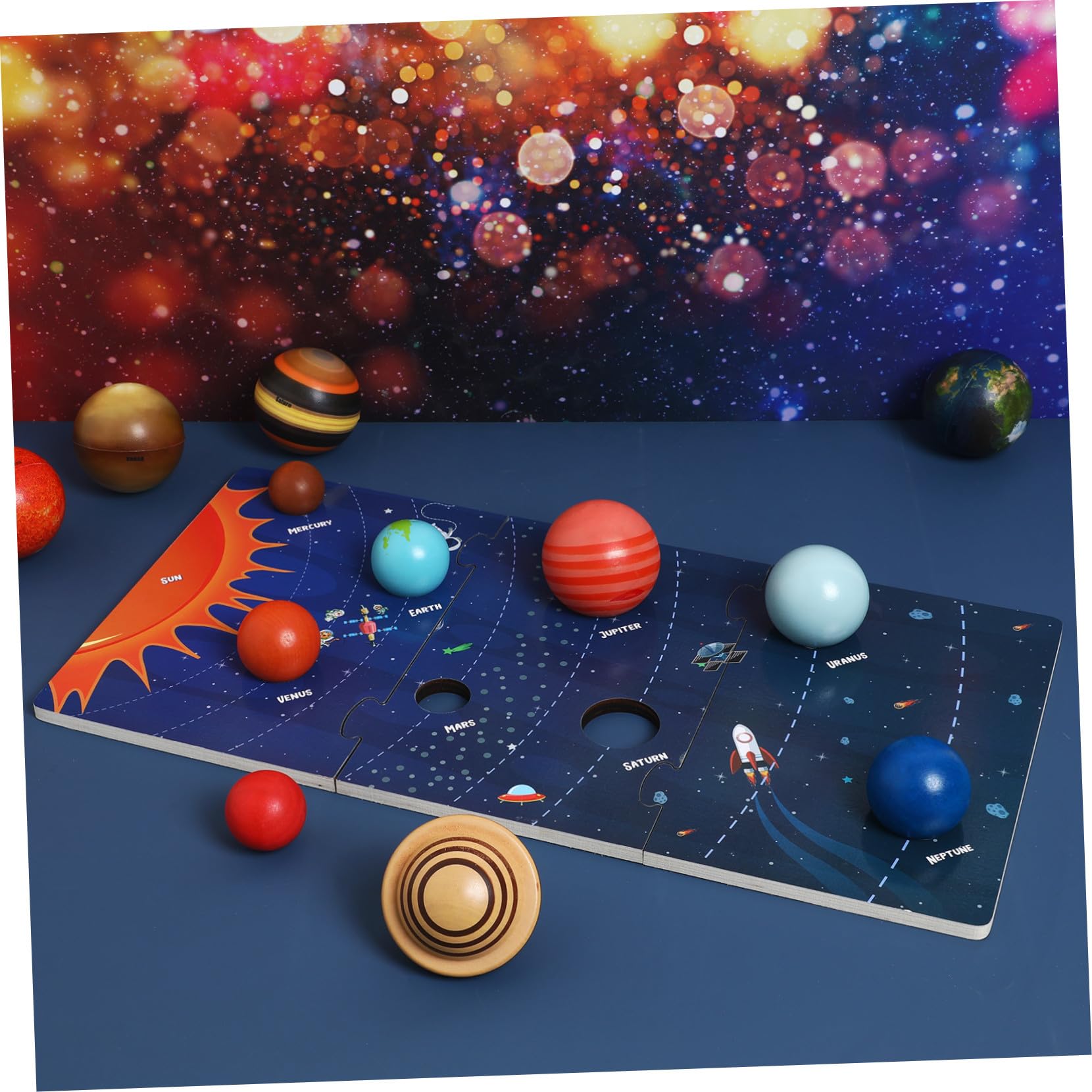 Puzzle Solare in Legno, 8 Pianeti, Gioco Educativo | Superficie Liscia, Lavorazione Accurata, Apprendimento Spaziale per Bambini
