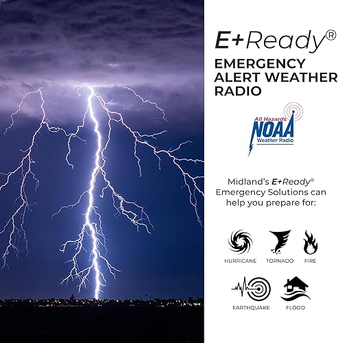 Miniatura 37 de Midland ER210 - Radio AM/FM compacta de emergencia con manivela, múltiples fuentes de alimentación que funciona como linterna de emergencia SOS