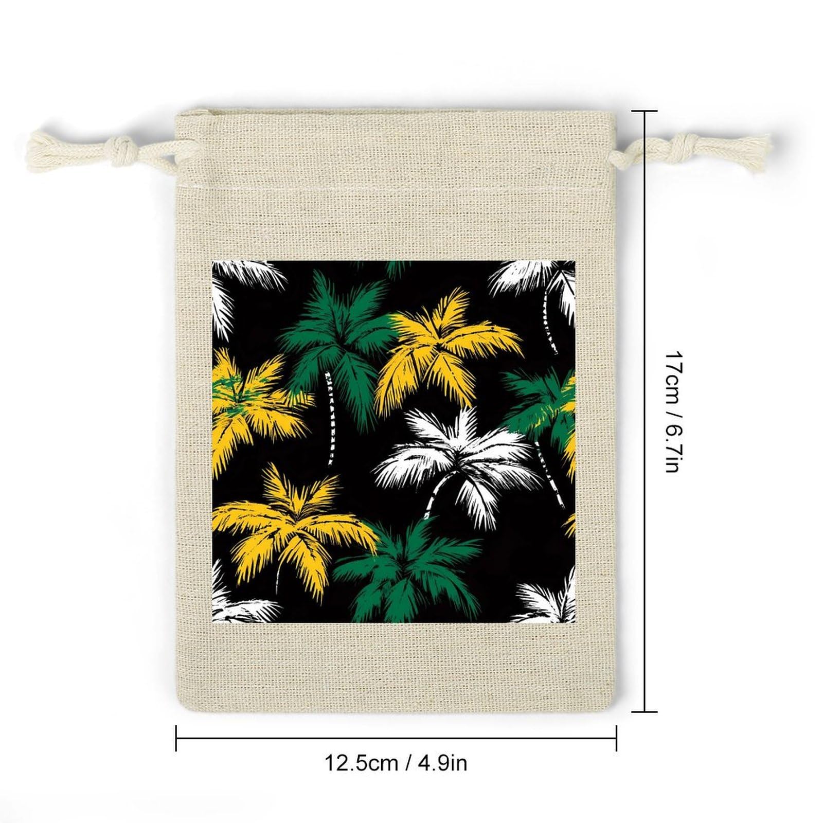 Jamaican Palm Trees 8 Pack Small Gift Bags Cotton And Linen Drawstring Pockets Sachet Bag for Party Home Supplies