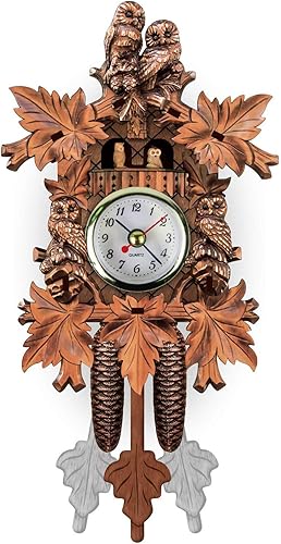 Reloj de pared de madera preciso reloj colgante de madera estilo nórdico antiguo adornos decorativos para sala de estar 18