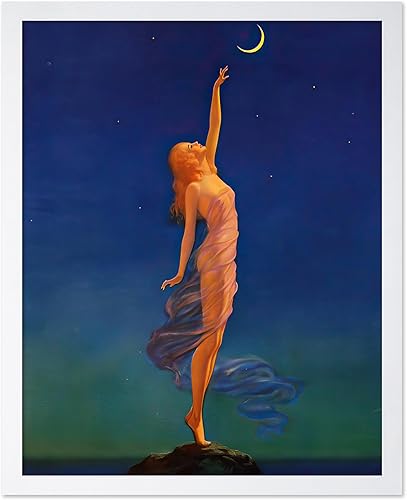 Miniatura 7 de Poster Master Vintage Alcanzando la Luna Póster - Impresión Retro de Luna Creciente - Arte Celestial de Pared - Regalo para Hombres y Mujeres -