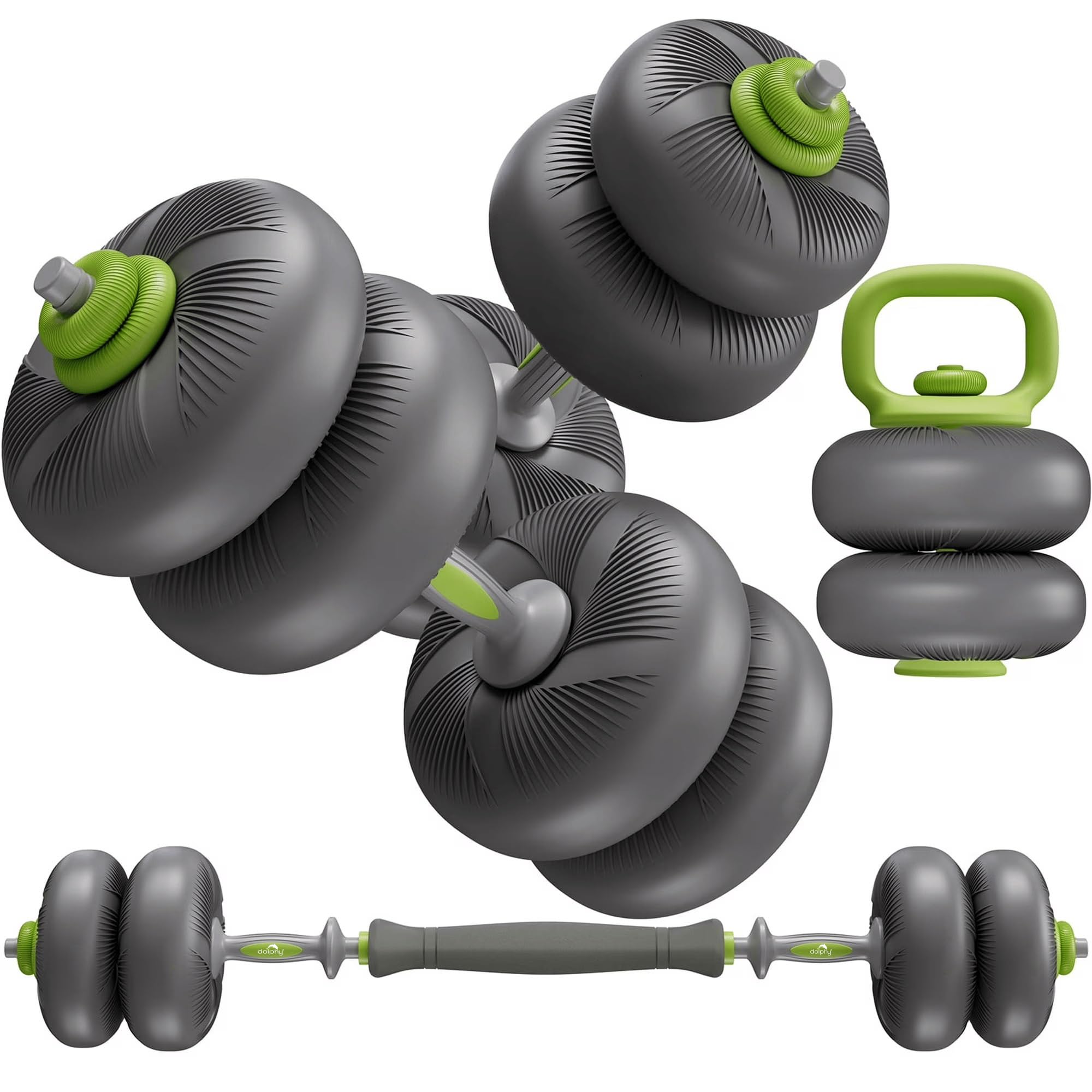 Buy Dolphy Adjustable 30kg Soft Rubber Dumbbell Set PVC Material