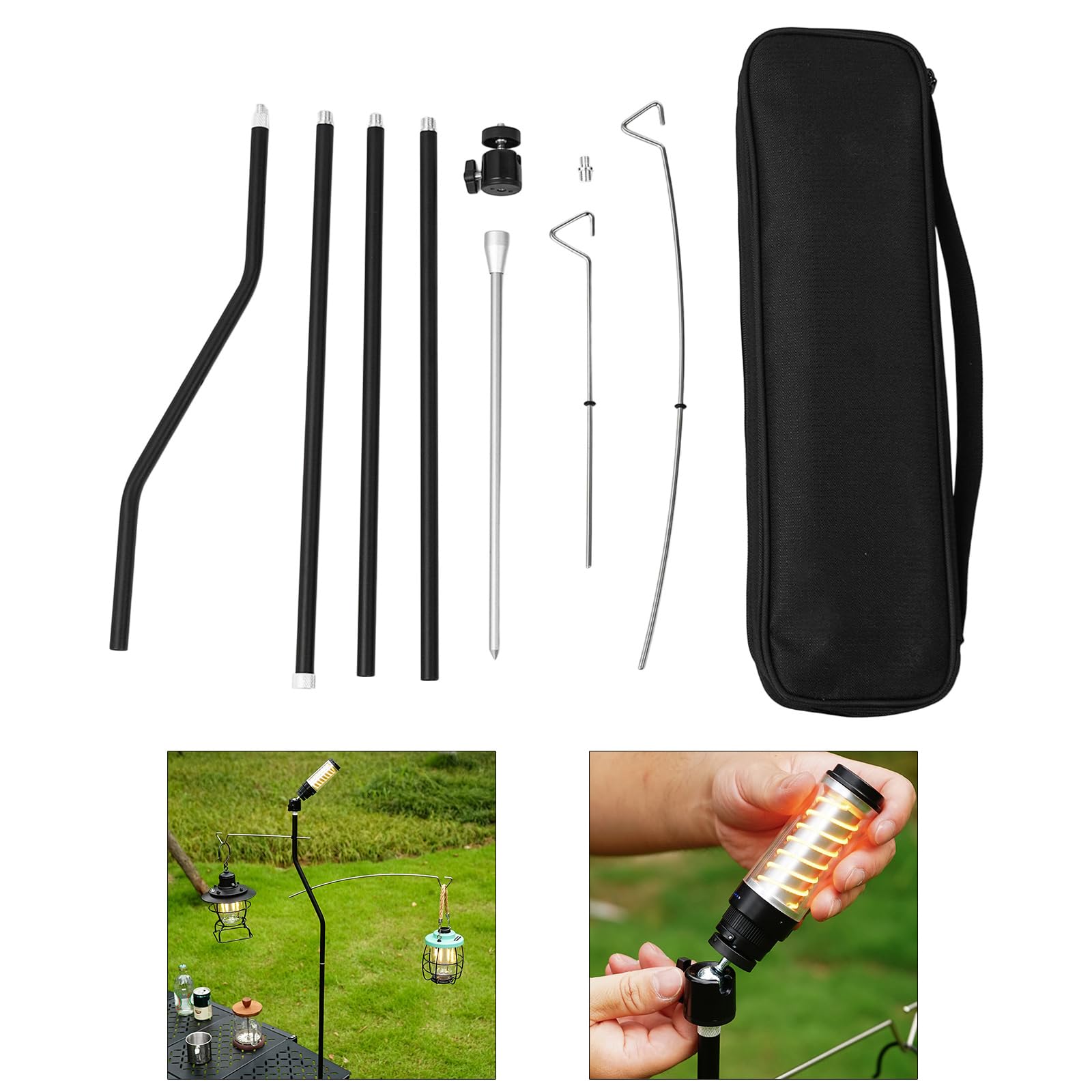 Adjustable Table Light Stand Camping Lamp Stand Detachable Lamp Holder Outdoor Light Holder Tent Light Stand Enduring