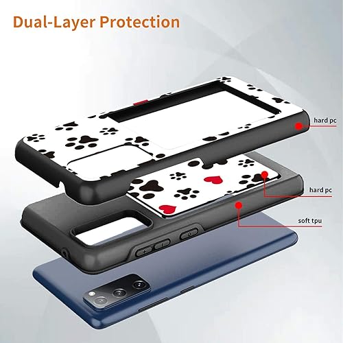 Miniatura 9 de Funda tipo cartera para Samsung S20 FE 5G, Galaxy S20 FE con soporte para tarjetas oculto, ranura híbrida de doble capa para tarjeta de