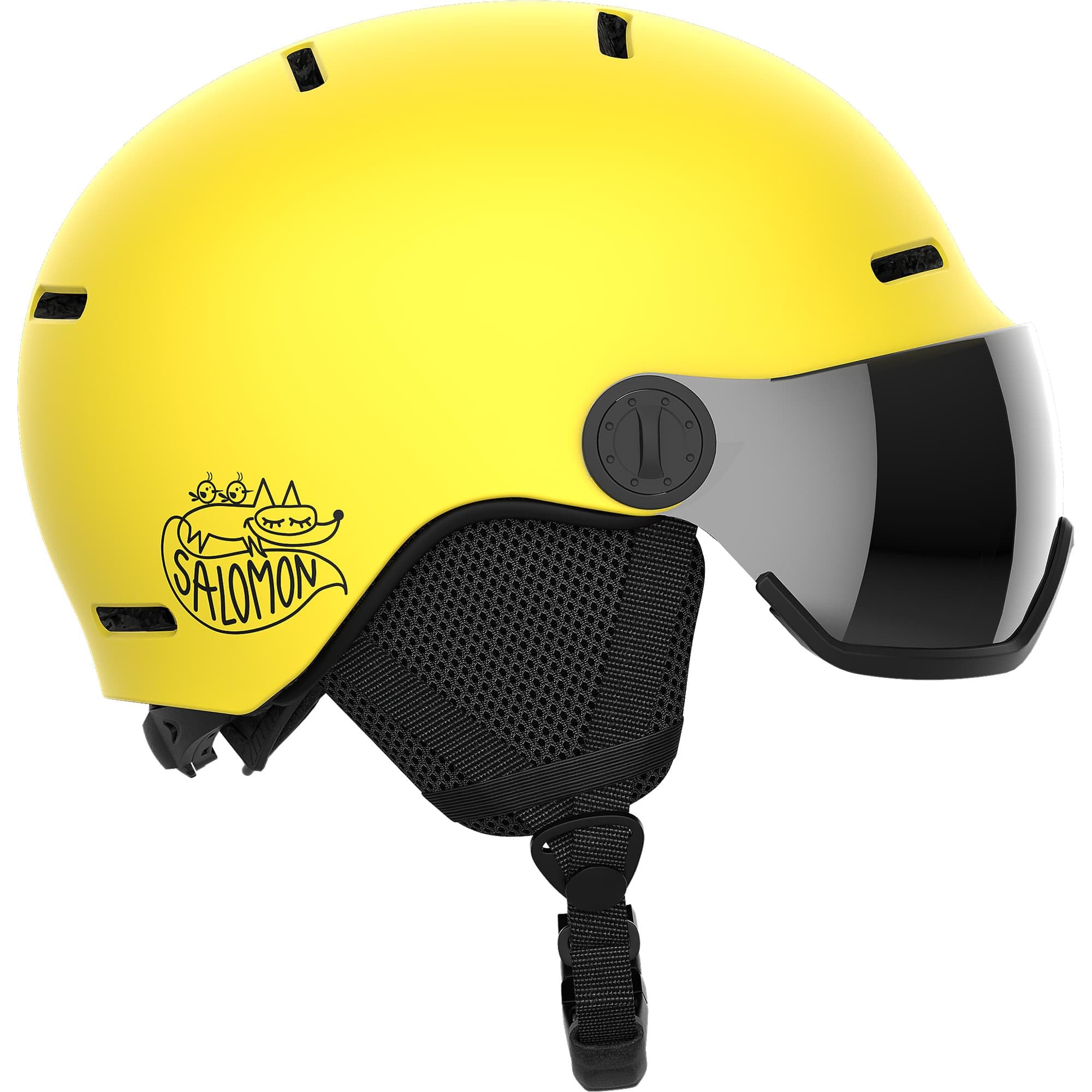 Salomon Orka Visor Kids Helmet Ski Snowboarding, Integrated convenience, Easy to adjust fit, and Lightweight, Yellow, KL 5659