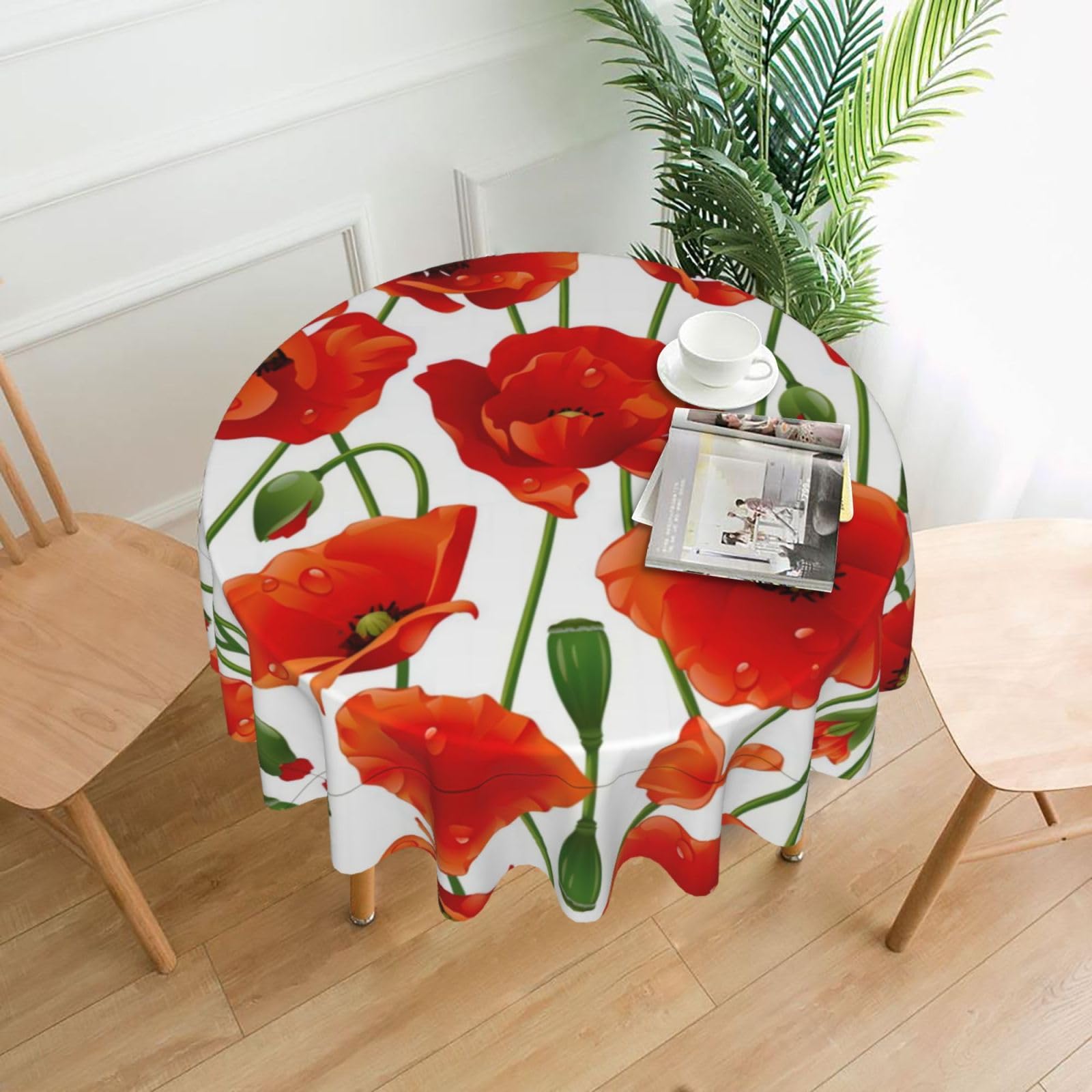 hhxvcv Flower Round Tablecloth – Dining Table Cover