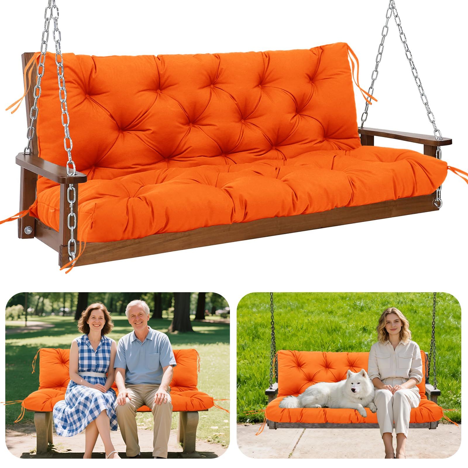 GPCHZM Hollywoodschaukel Auflage 180cm Wasserdicht Gartenbank Auflage Verdickt(12.5cm) Mit Rückenlehne Schaukelbank Auflage für Hollywoodschaukel Sitzbank Gartenbank Terrasse Hinterhof Rasen Veranda