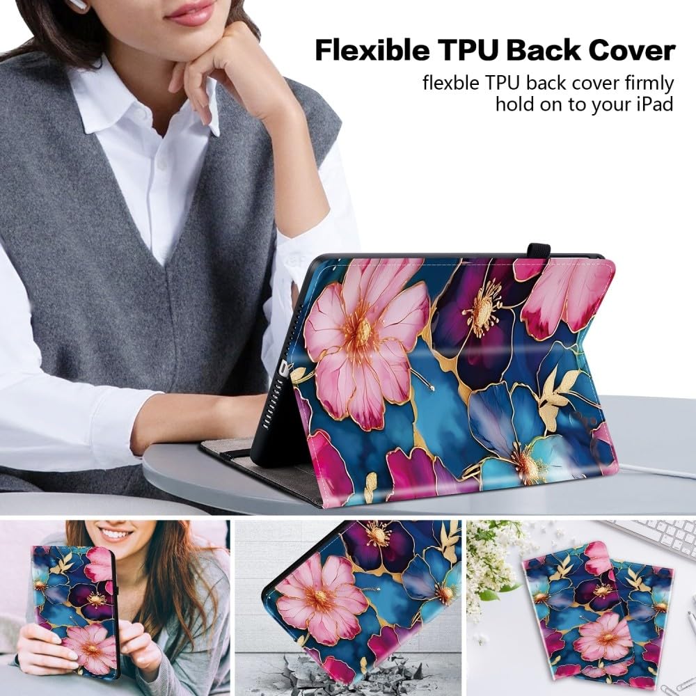 Generic Étui compatible avec Samsung Galaxy Tab A8 10.5 2022 SM-X207 (couleur : fleur papillon) Étui portefeuille à rabat en cuir à motif