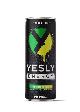Yesly Functional Energy Drink Green Apple 12 FL OZ Can