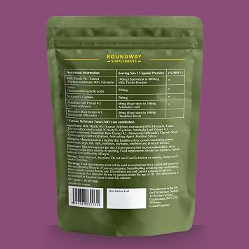 Liver Detox and Repair Supplement with Milk Thistle High Strength with Dandelion Root, Tudca, Artichoke & NAC Supplement | 60 Capsules | Made in UK by Roundway Supplements
