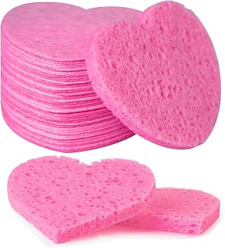 50-Count Compressed Facial Sponges for Daily Facial Cleansing, Pink