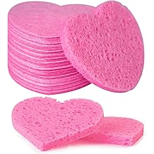 50-Count Facial Sponges Compressed, 100% Natural Cellulose Face Sponge Professional Cosmetic Spa Sponges for Face Cleansing, Exfoliating Mask, Makeup Removal for Travel and Home, Pink