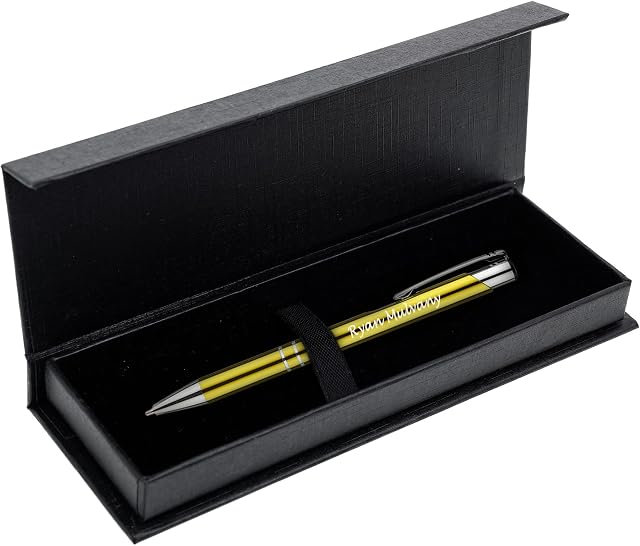 Personalised Engraved Metal Pen Comes In Gift Box Blue Ink Plus Black Ink Refill