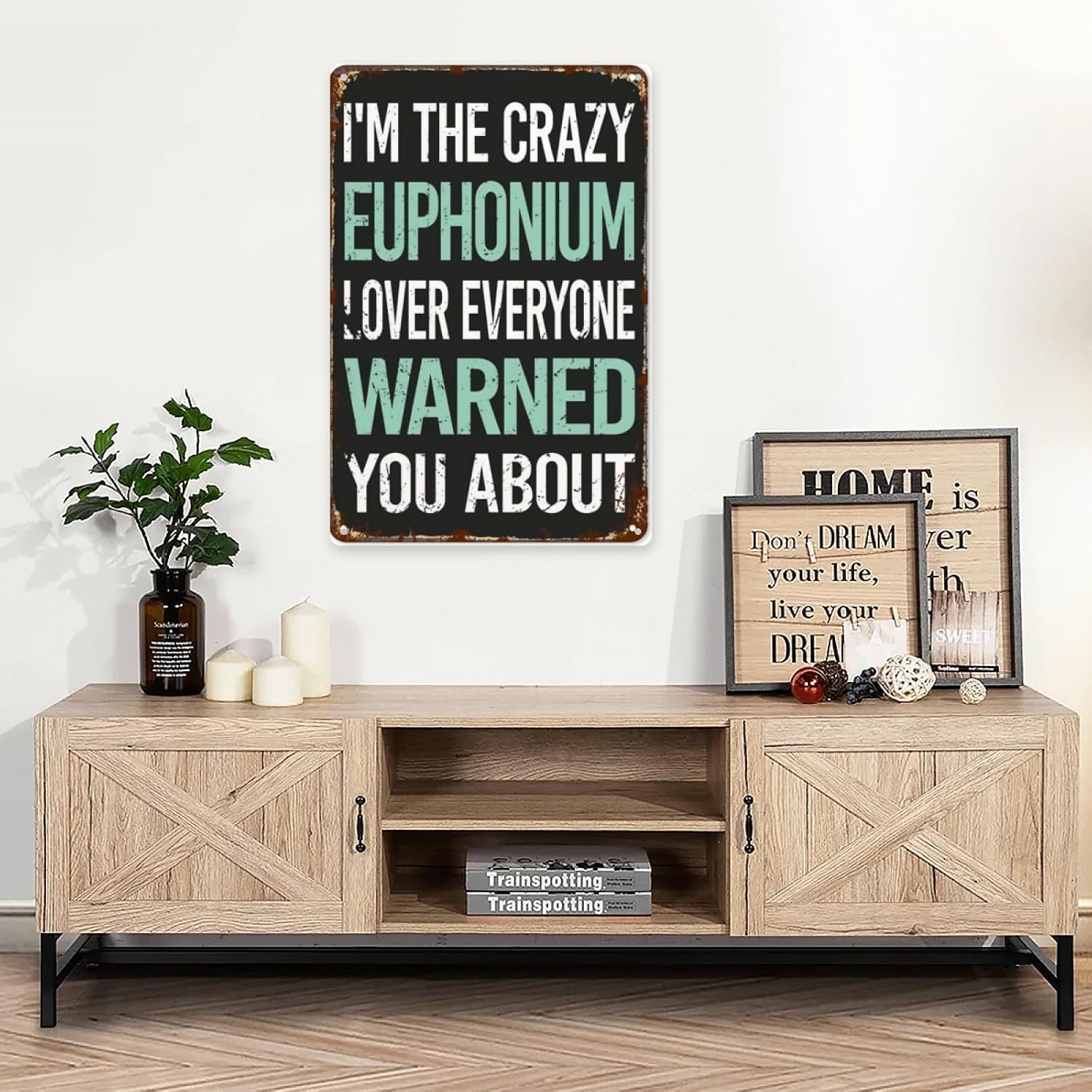Vintage Tin Signs Crazy Lover Euphonium for Home & Garden Decor Retro Wall Plaques,Aesthetic Posters & Unique Wall Art 8x12IN