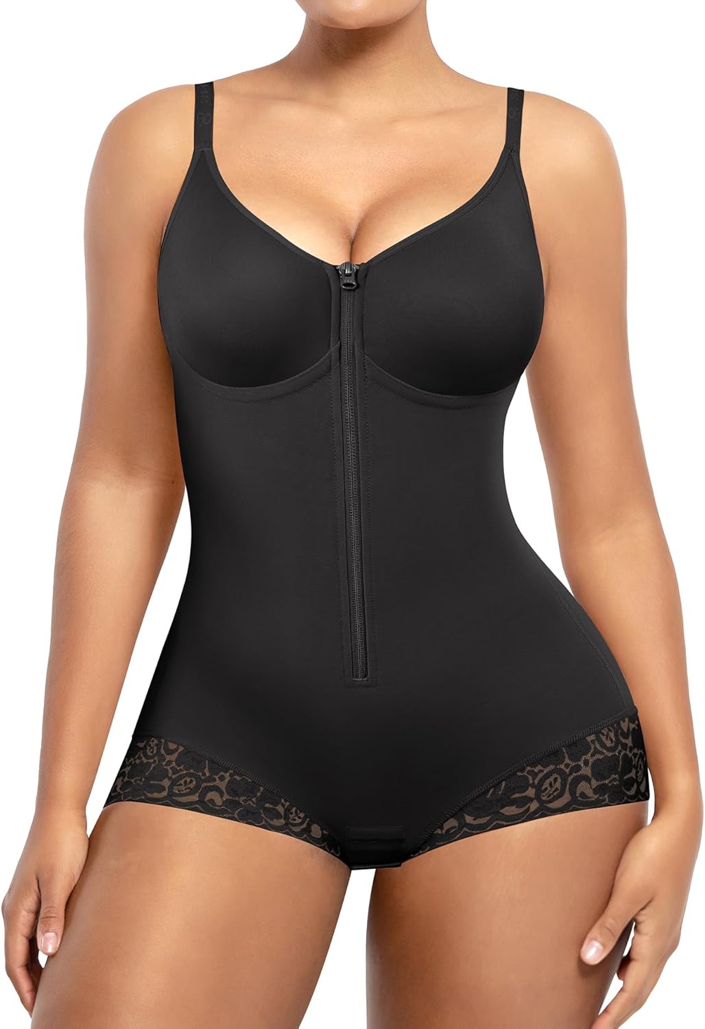 SHAPELLX Shapewear for Women Tummy Control Half Body Shaper Snatched Zipper Butt Lifting Faja Colombiana Bodysuits for Women