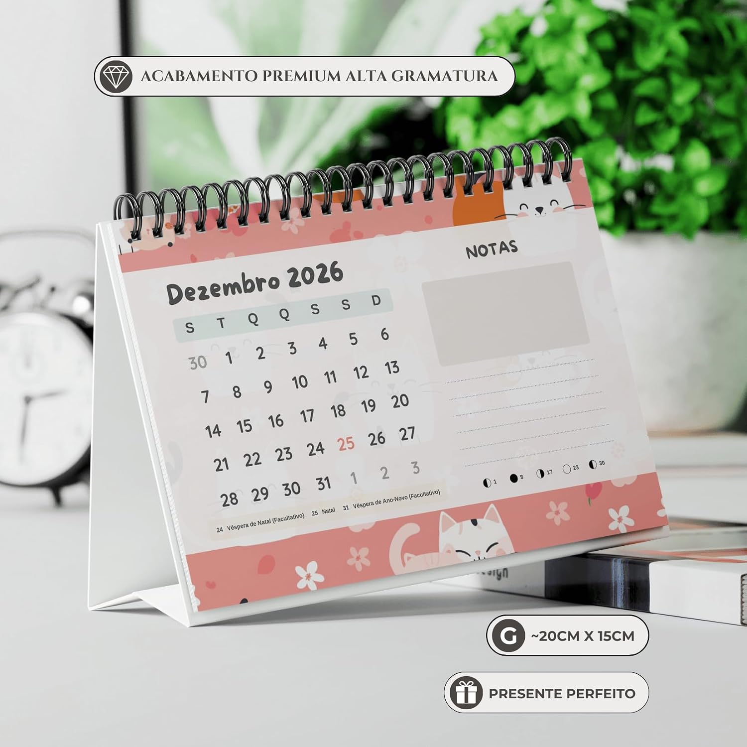 Calendário de Mesa Decorativo 2026 Gatinhos Fofos A5 Planner Cute Cats Personalidade Achala Calendário de Mesa Decorativo 2026 Gatinhos Fofos A5 Planner Cute Cats Personalidade Achala