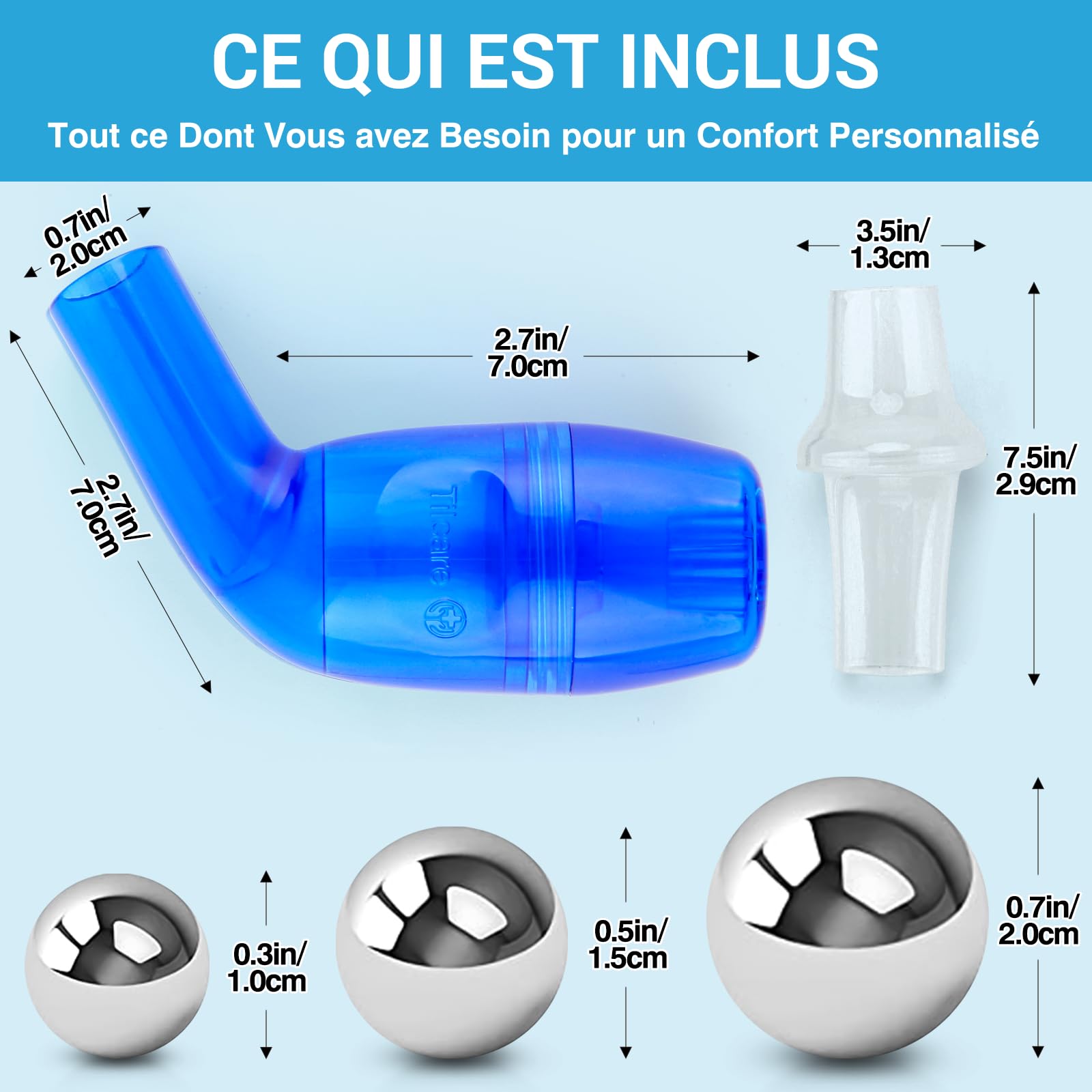 Appareil de Nettoyage du Mucus et d'Expansion Pulmonaire par Tilcare - Pour une Meilleure Forme et un Meilleur Sommeil - Traitement Parfait pour la BPCO, l'Asthme, la Bronchite et la Mucoviscidose