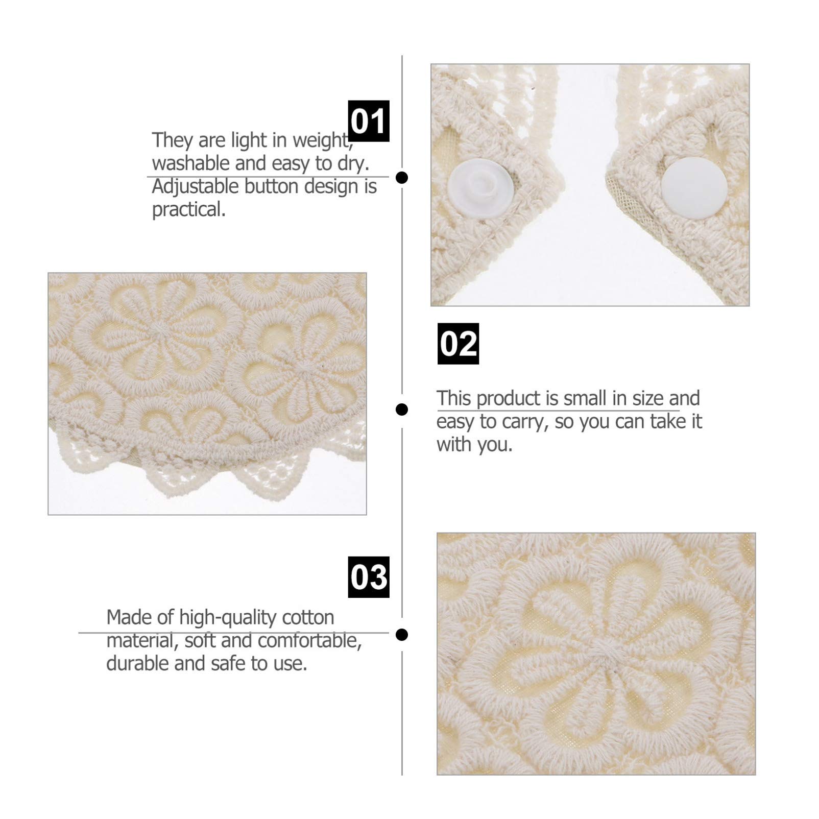 Toyvian 6stücke Lätzchen Aus Baumwolle Mit Verstellbarem Knopf Elegantes Spitzen-design Fütterungs Und Sabberlätzchen Für Neugeborene