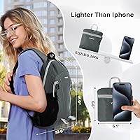 Vista 2 de Mochila de senderismo resistente al agua de 15L, mochila pequeña de viaje al aire libre, mochila ligera de día con bucles para herramientas