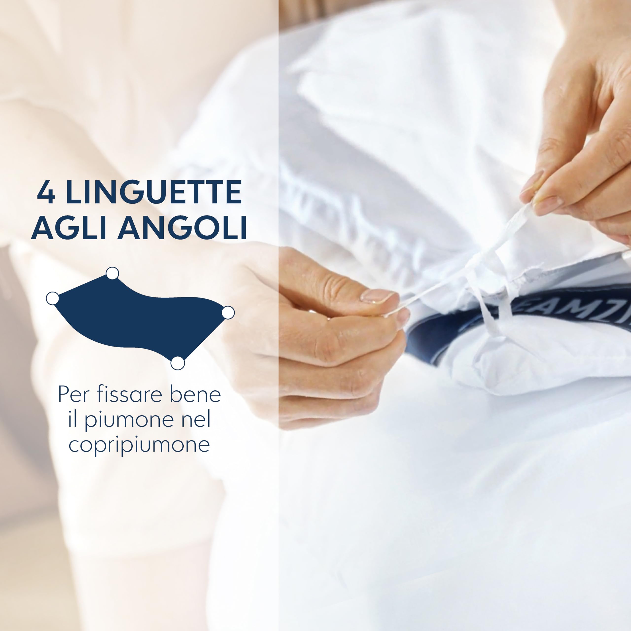 Dreamzie Piumino Matrimoniale Invernale Autunnale 260x240 - Piumone 4 Stagioni 260 x 240 - Coperta Trapunta 260x240 cm di Microfibra Sintetico, Bianco, Certificato Oeko-Tex