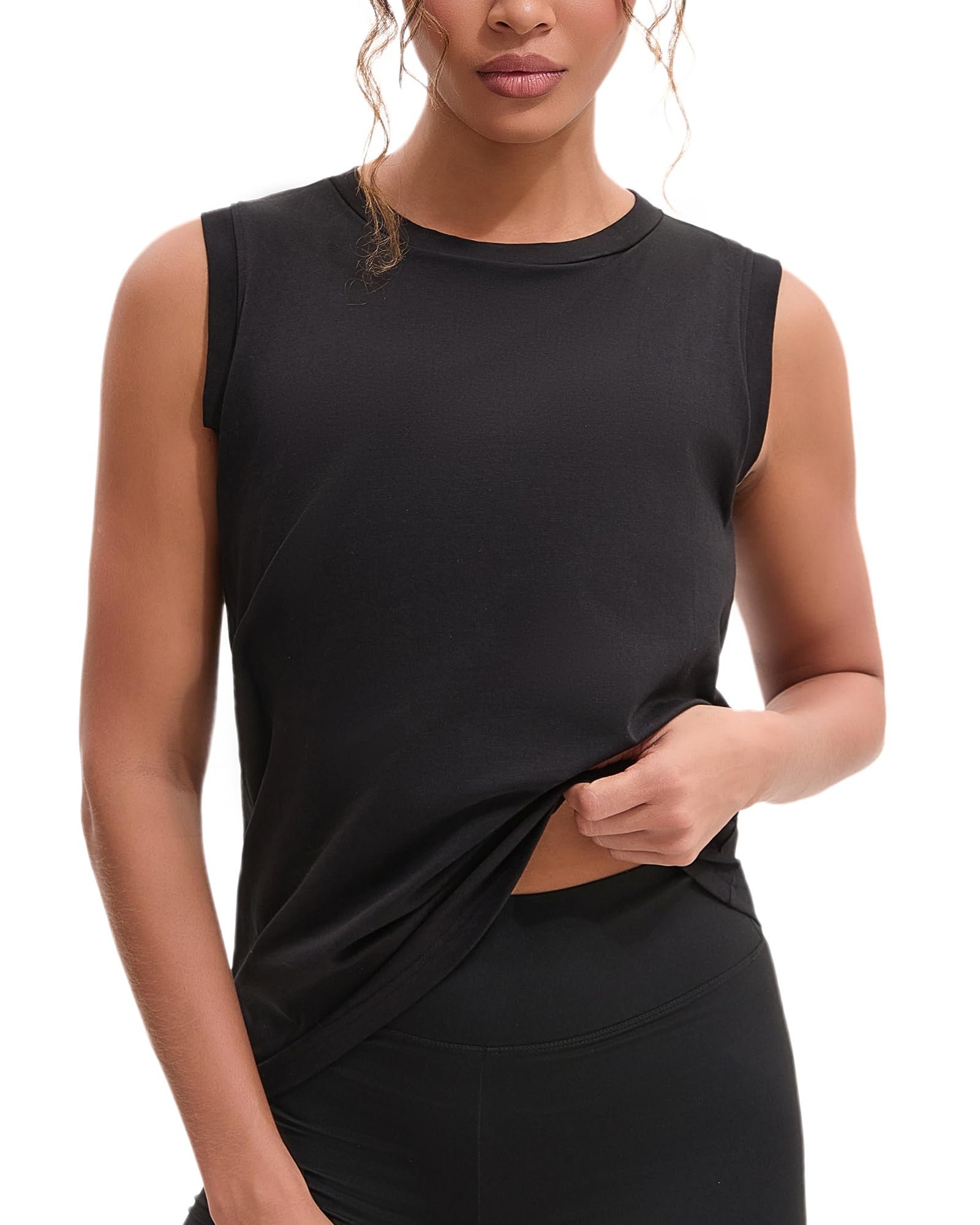 Frauen Tomboy Transgender FTM Eingebautes Gummiband Lange Brust Binder Tank Top