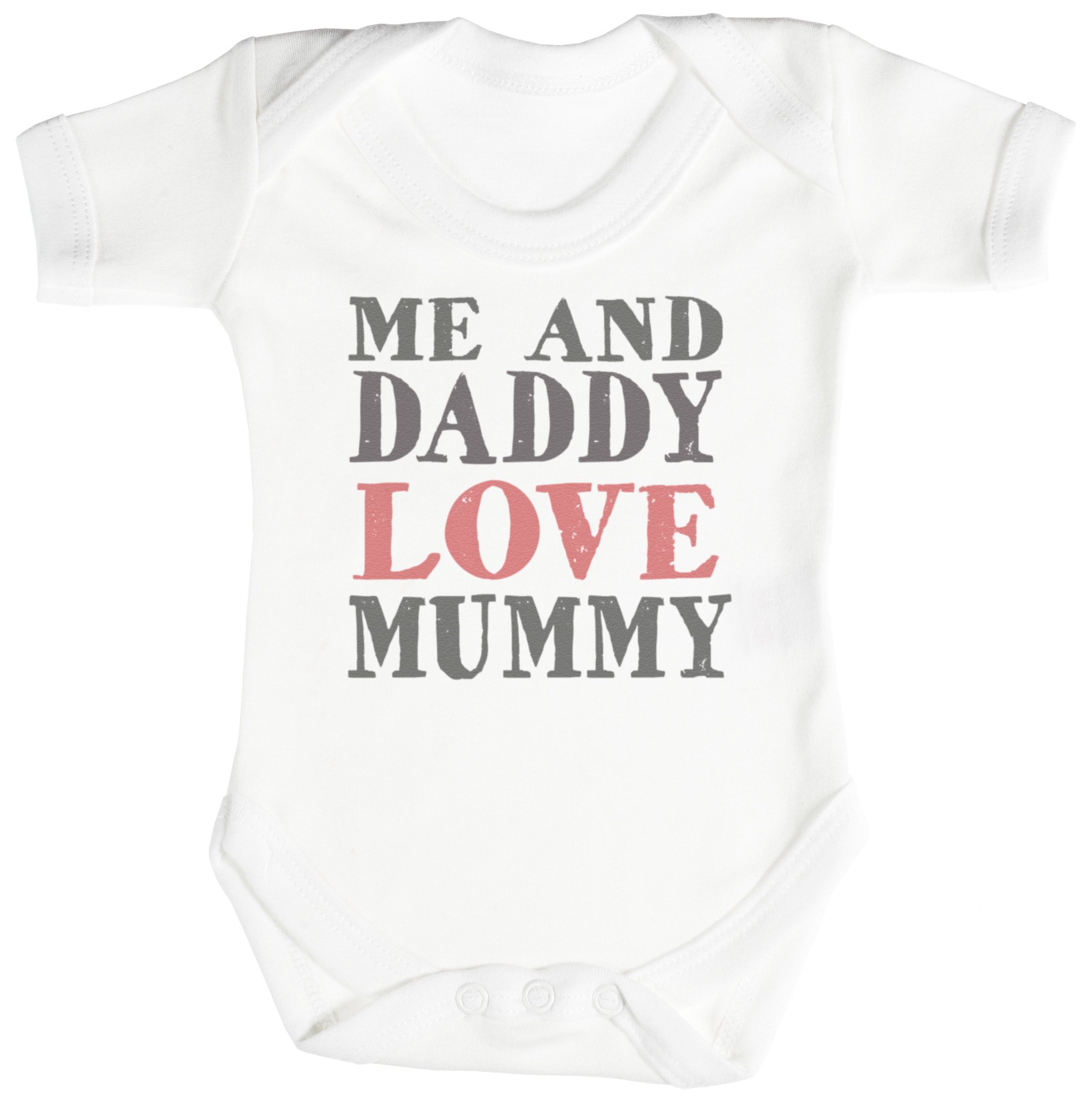Trs Clothing White Trs - Me And Daddy Love Mummy Baby Bodysuit/Babygrow 6-12M