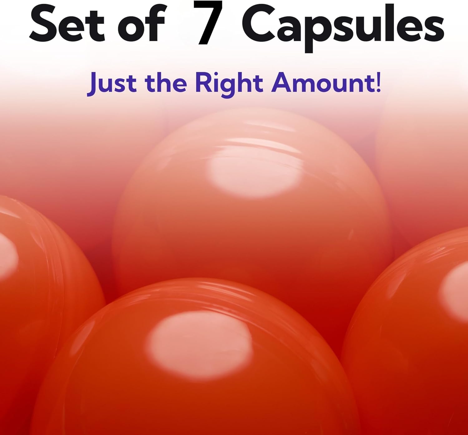 Entervending Vending Machine Capsules - 3" ORANGE Empty Plastic Capsules - 7 Pcs Toy Capsule - Orange Round Large Easter Eggs - Bath Bombs Molds - Party Favors DIY Craft Supplies