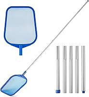 Tavaleu Pool Skimmer Net with 5-Section Adjustable Telescopic Aluminum Pole 23-60", Ultra-Fine Mesh for Pools, Spas, Hot Tubs