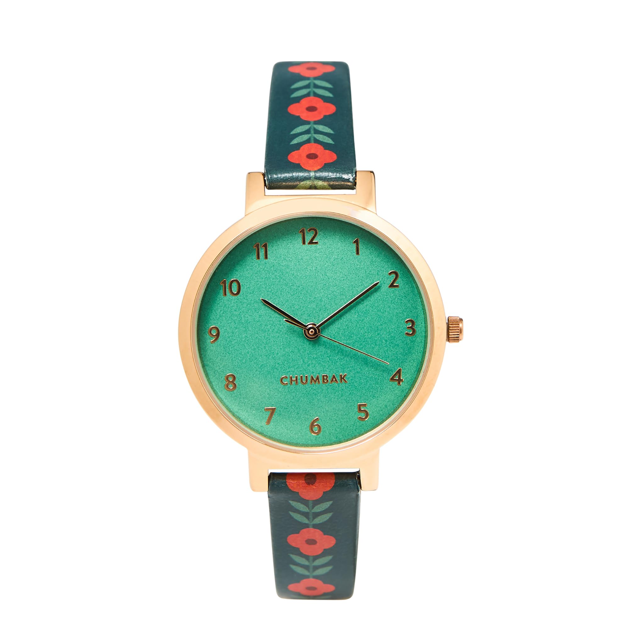 teal by chumbak Round Dial Analog Watch for Women|Early Blossom Collection| Solid Vegan Leather Strap|Gifts for Women/Girls/Ladies |Stylish Fashion Watch for Casual/Work-picture-11