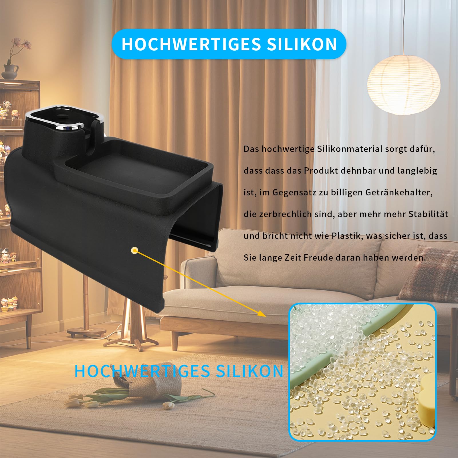 Elprico Couch-Getränkehalter, Silikon-Couch-Getränkehalter und Sofa-Armlehnen-Tablett, Couch-Tisch-Tablett für Starke und Schwere Fernbedienung/Snacks/Handy/Ohrhörer, für