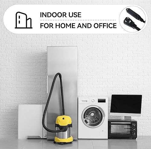 Miniatura 7 de HONDERONS - Cable de extensión negro de 6 pies y 3 salidas con enchufe plano, cable de extensión 163 SPT-3 de 3 clavijas, cable de alimentación