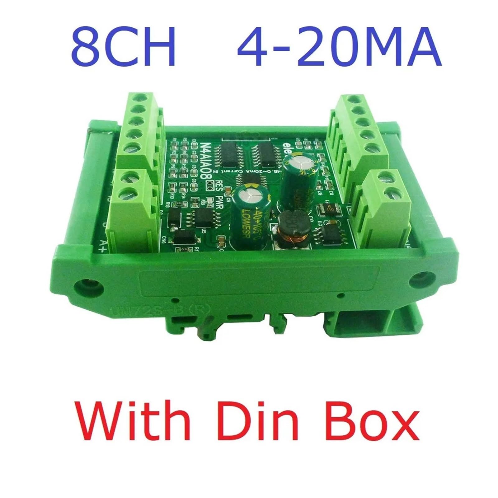 Modulo relè PLC Collettore di ingresso analogico di corrente a 8 canali da 4-20MA a RS485 Scheda MODBUS RTU DC 7-25V for sensore di pressione termocoppia PT100 K(8CH Only Board)