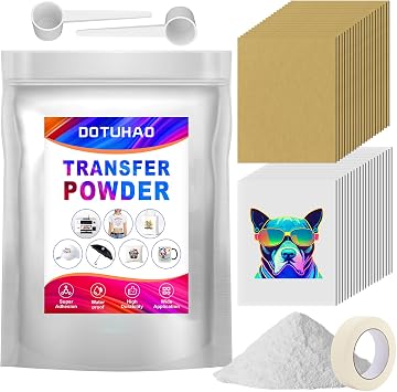 DOTUHAO DTF Powder, White DTF Transfer Powder, DTFs Transfer Film and Powders Kit for Sublimation, Direct-to-Film Transfers for Any Fabric, DTFs Starter Kit for Sublimation Printer 1 LB,White