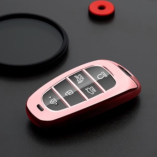 Miniatura 3 de Tengare Funda para llavero de automóvil compatible con funda para llave de Hyundai, protector rosa