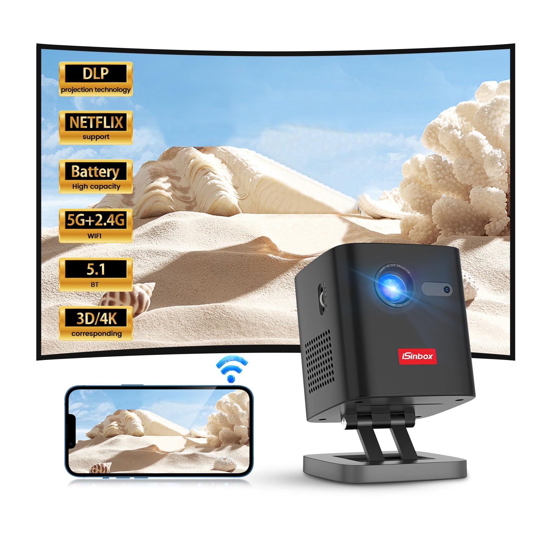 Amazon.com: Mini Projector with Android TV,iSinbox DLP
