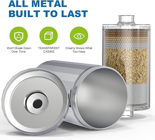 Miniatura 3 de Filtro de cabezal de ducha All Metal filtro de ducha KDF 55, vitamina C, E y A, para agua dura, filtros de agua universales de alta presión para