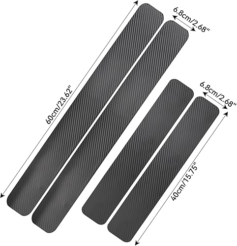 Miniatura 2 de Protector universal 3D de umbral de puerta de automóvil, protector de umbral de fibra de carbono, antiarañazos, tira antipatadas, antipatadas,